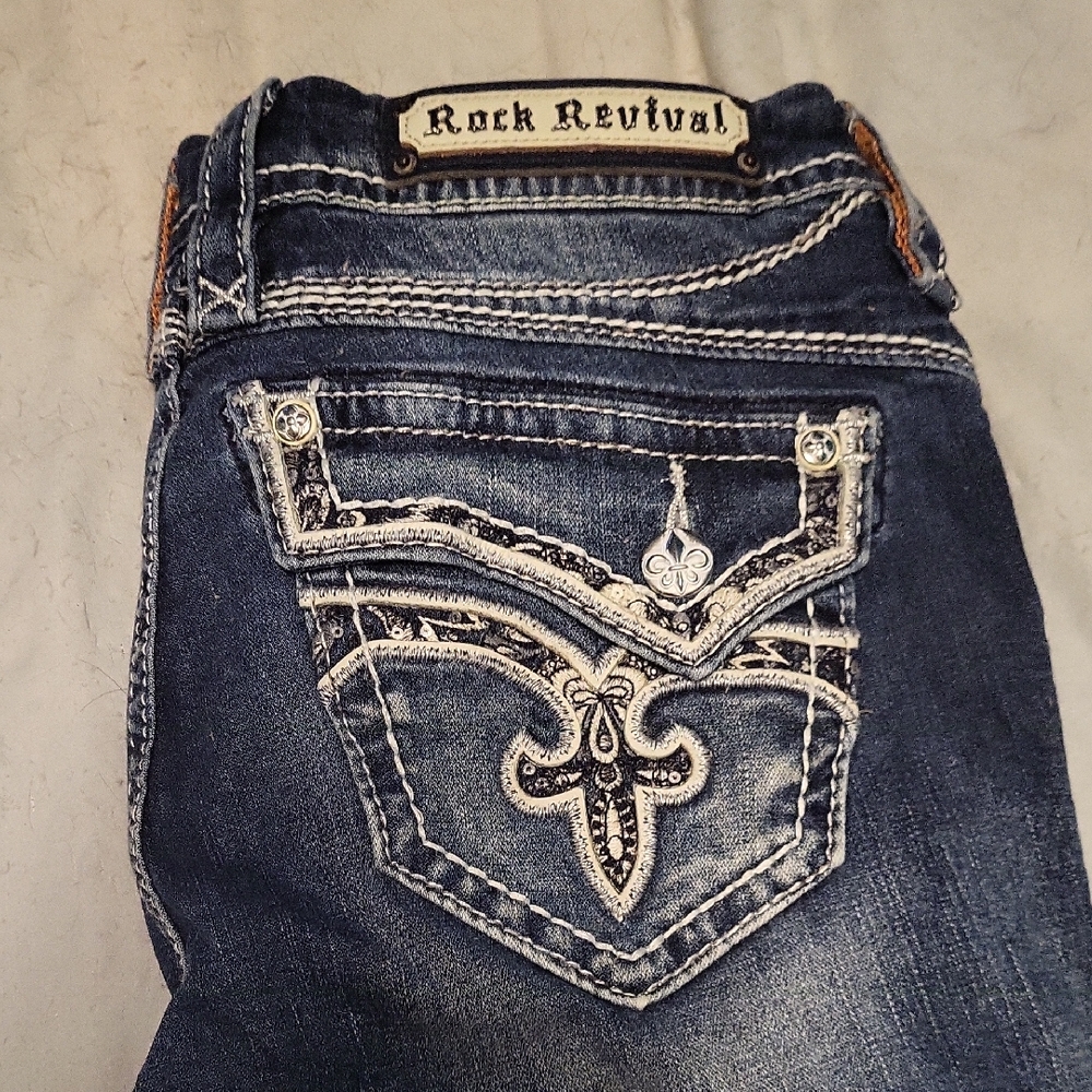 Rock Revival Women's Boot Cut Jeans - Dark Blue BRAND NEW